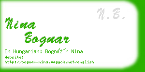 nina bognar business card